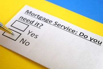 Fototapeta premium One person is answering question about mortgage service.