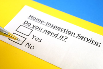 Obraz premium One person is answering question about home inspection service.
