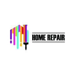 Home Repair logo icon design vector. home painting. Abstract build logo design template. logo for real estate