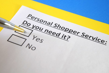 One person is answering question about personal shopper service.