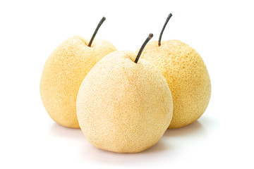 Chinese pears isolated on white background. Inclouding clipping path.