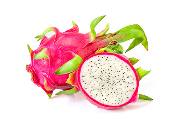 Dragon fruit isolated on a white background, clipping path included.