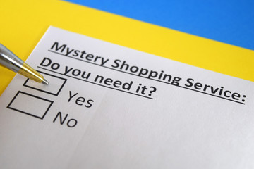 One person is answering question about mystery shopping service.