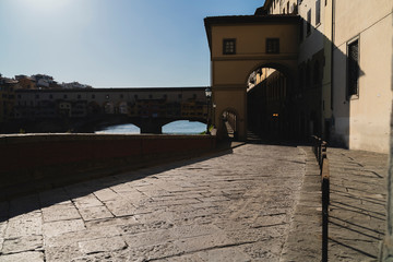 Florence, Empty street close to Ponte Vecchio