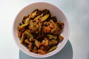 Chawali ki subji, long bean potato fry, Indian Food