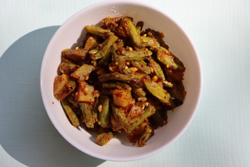 Chawali ki subji, long bean potato fry, Indian Food