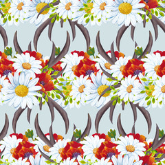 daisy frame in a seamless pattern design
