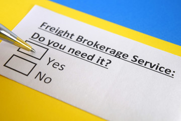One person is answering question about freight brokerage service.