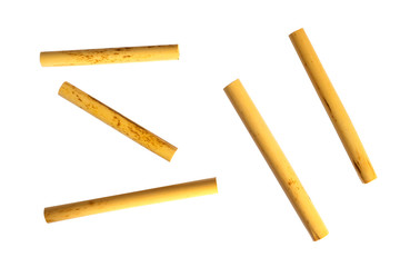 Canes for oboe reed isolated on white background