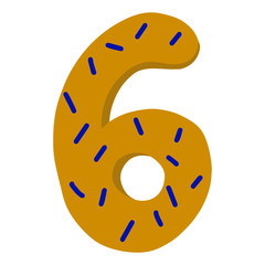 Cartoon set with different numbers. Doodle illustration about school and mathematics.