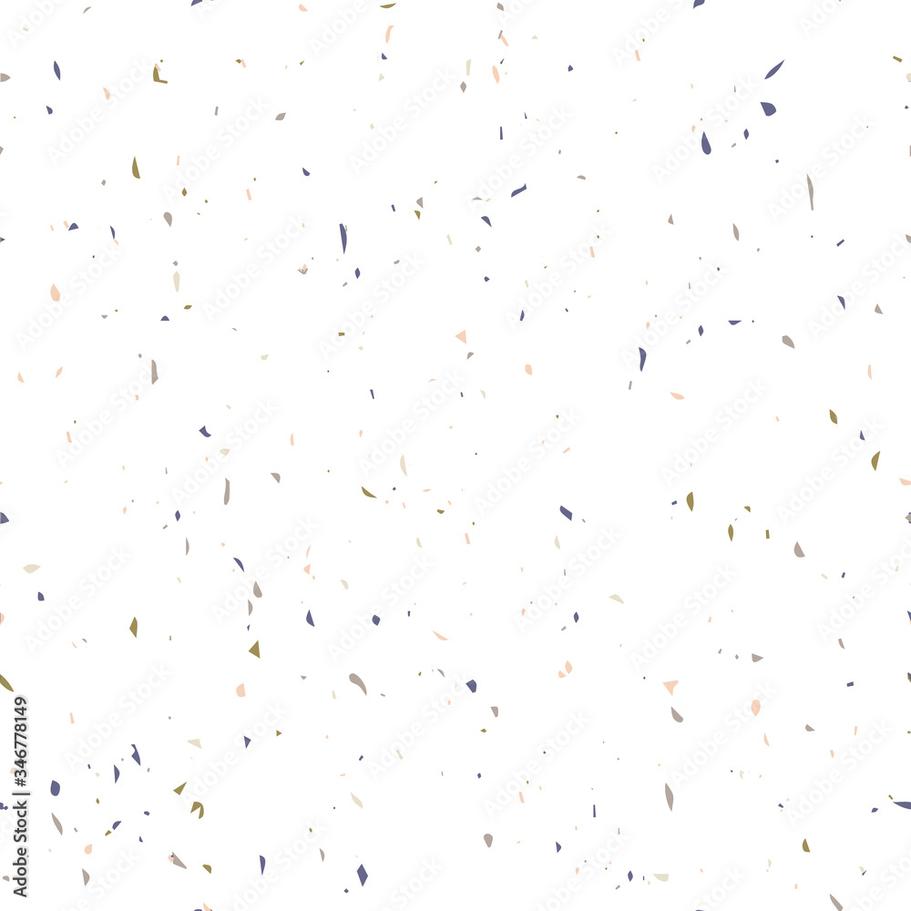 Poster Terrazzo flooring textured surface modern abstract pattern. Vector seamless abstract repeat with chips of marble or granite in soft pastel  colors.