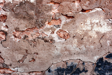 Texture of a concrete wall with cracks and scratches which can be used as a background