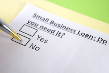 Obraz premium One person is answering question about small business loan.
