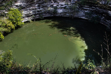 green cenote at mayan city