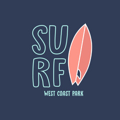 surf color ocean sun design tee illustration art vector