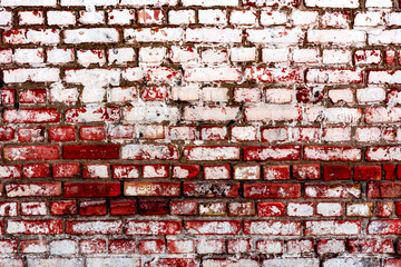Texture of a brick wall with cracks and scratches which can be used as a background