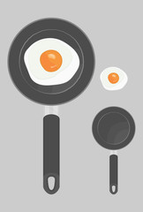 目玉焼きとフライパン　ベクターイラスト