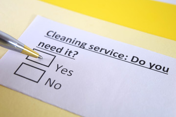 One person is answering question about cleaning service.