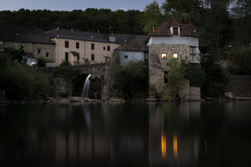Fototapeta na wymiar old french mill on the river