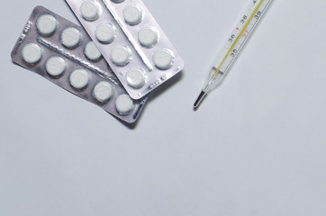 close-up, personal protective equipment and medication during a pandemic, quarantine 2020