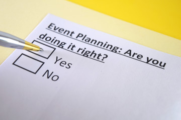 One person is answering question about event planning.