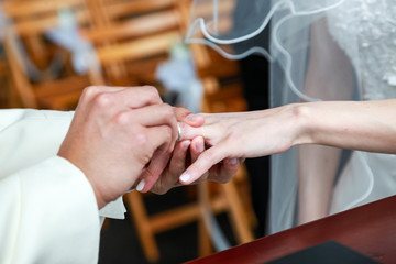 Obraz premium 結婚式、指輪の交換