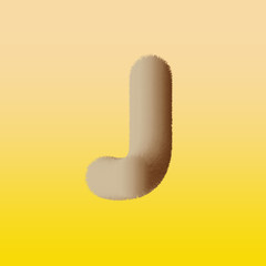 fluffy the letter J on the gradient