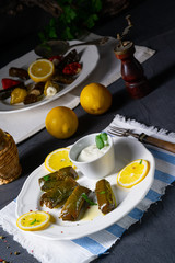 Dolmades - stuffed grape leaves the Greek way