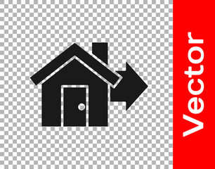 Black Sale house icon isolated on transparent background. Buy house concept. Home loan concept, rent, buying a property. Vector Illustration