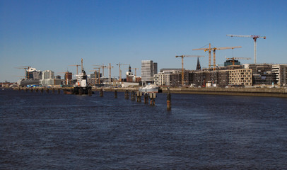 Hamburger HafenCity 2020; Panorama von der Freihafenelbbrücke