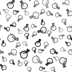 Black Sewing button for clothes icon isolated seamless pattern on white background. Clothing button. Vector Illustration