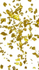 Digital currency symbol Bitcoin on a white background. Fall of bitcoin. crypto currency graph on virtual screen. Business, Finance and technology concept. 3D illustration