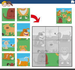 jigsaw puzzle game with funny dog characters