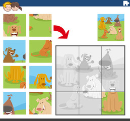 Fototapeta premium jigsaw puzzle game with dog characters