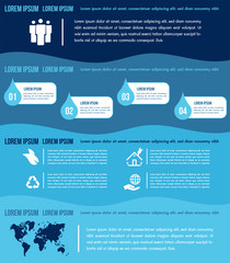 Water infographics elements template with charts and diagrams step by step.Ecology organic nature vector business template for presentation.