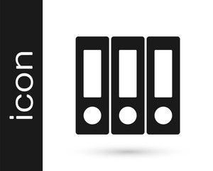 Grey Office folders with papers and documents icon isolated on white background. Office binders. Archives folder sign. Vector Illustration