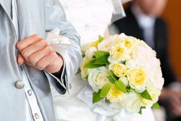 結婚式、幸せなふたり