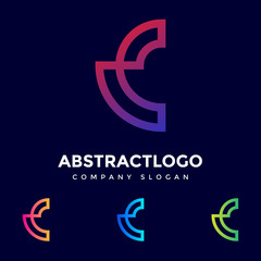 Elegant Colorful Letter C Logo vector sign symbol icon design template.
