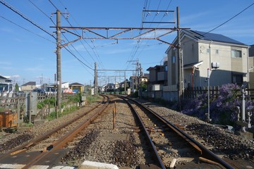 晴れた日の日本の線路