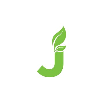 Letter J With Leaf Logo Vector
