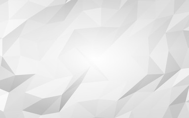 White abstract background. Lowpoly backdrop. Crumpled paper. 3D illustration