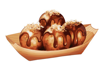イラスト素材：たこ焼き　たこやき