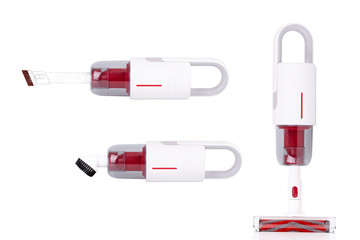 Modern vacuum cleaner electronic isolated on the white background