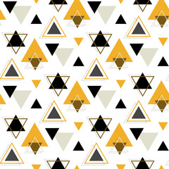Triangle seamless pattern. Colorful geometric pattern. Abstract background with triangles. Vector illustration. Trendy repeating texture. Elegant ornament. Modern design paper, wallpaper, textile.