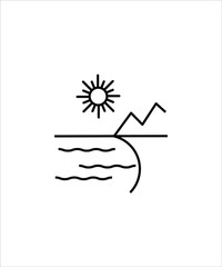 landscape icon,sunrise icon,vector best line icon.
