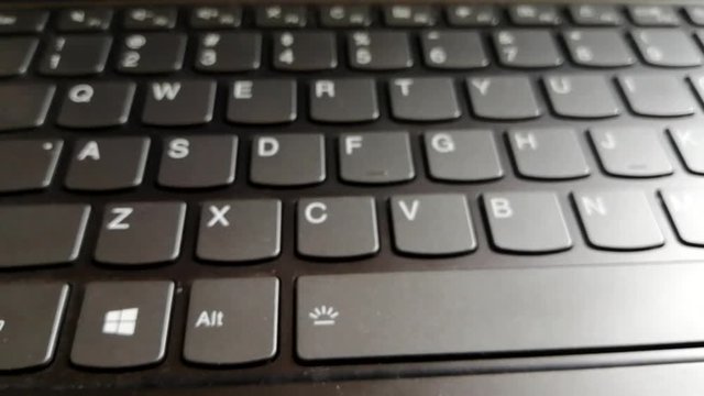 black computer keyboard close up.