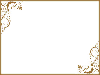 梅の和風な飾り枠のイラスト素材 シルエット フレーム 16 9 Wall Mural ふわぷか