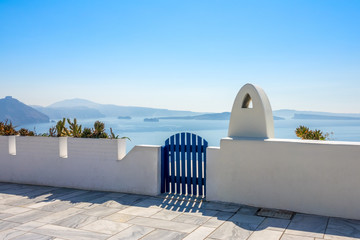 Walking Embankment and Closed Gate and Seascape