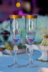 Crystal glasses for newlyweds wedding