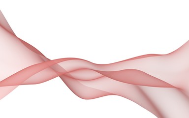 Abstract wave. Scarf. Bright ribbon on white background. Abstract smoke. Raster air background. 3D illustration